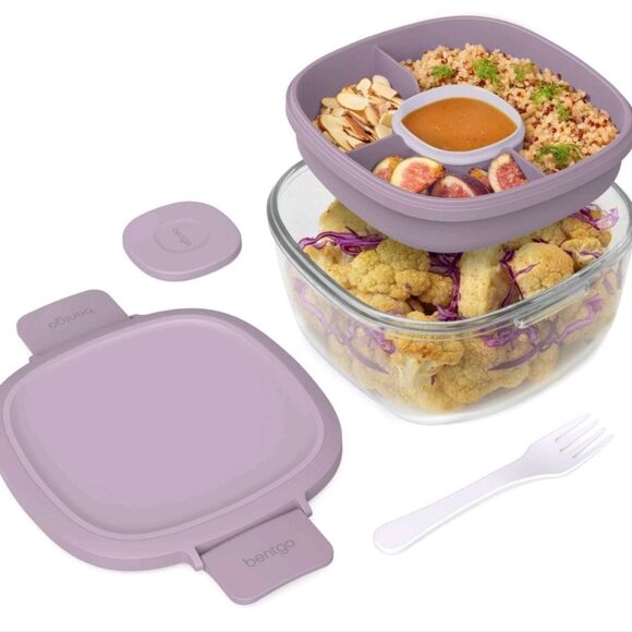 Bentgo 7.6C Glass All-in-One Salad Container- Rose - Picture 2 of 13